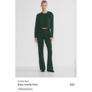 Aritzia Sunday Best Baby Waffle Pant in S, Scarab